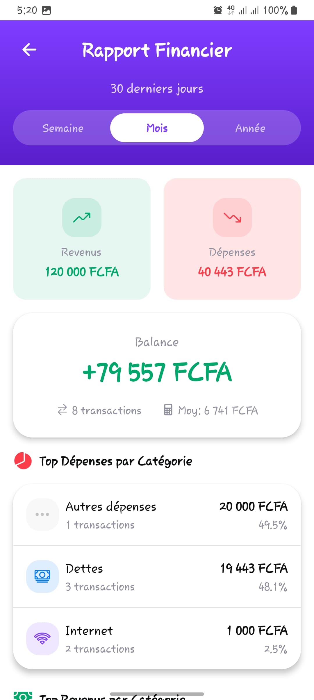 Expense Tracker - Paramètres